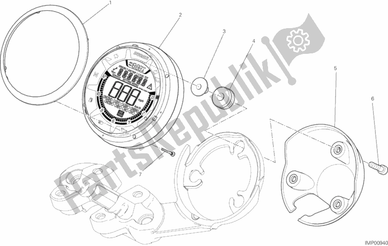 Alle onderdelen voor de Instrumentenpaneel van de Ducati Scrambler Desert Sled Thailand 803 2018